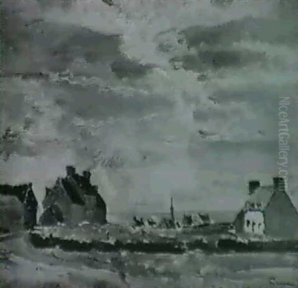 Chapelle Et Maisons Bretonnes Oil Painting by Edmond Ceria