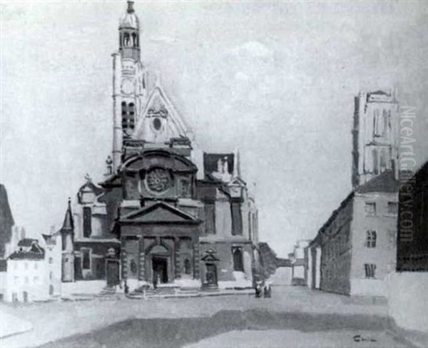 Saint-etienne-du-mont Oil Painting by Edmond Ceria