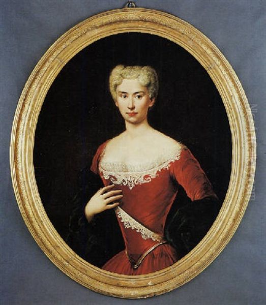 Ritratto Di Dama In Rosso Oil Painting by Giacomo Ceruti