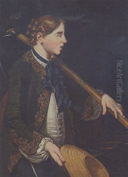 Bildnis Eines Jungen Adeligen Mit Einer Hacke Oil Painting by Giacomo Ceruti