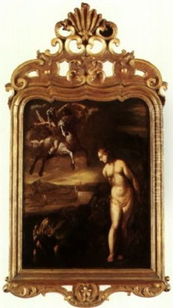 Perseo Liberando A Andromeda Oil Painting by Giuseppe Cesari