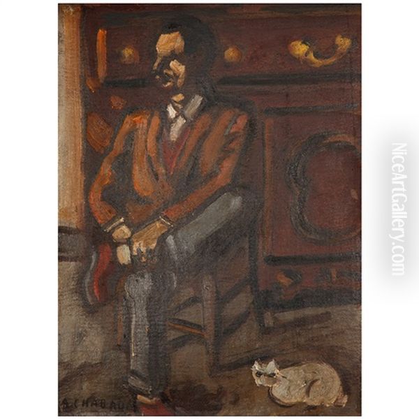 Personnage Assis Oil Painting by Auguste Chabaud