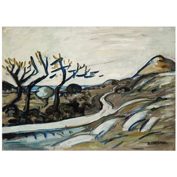 Les Alpilles Oil Painting by Auguste Chabaud