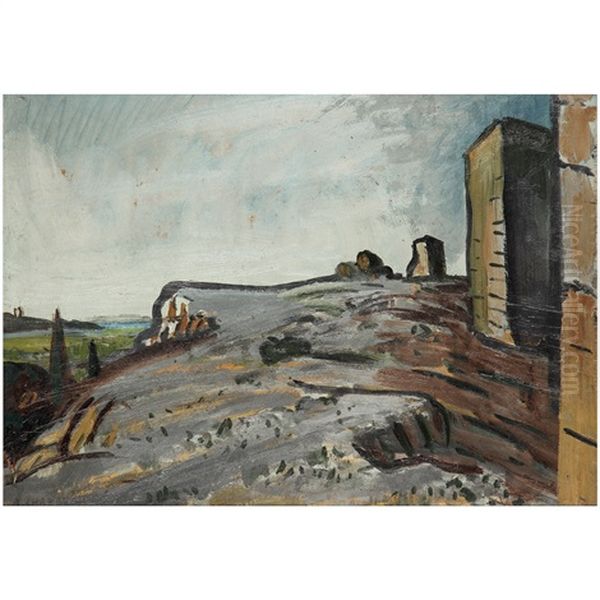 Paysage Pres De Gravison Oil Painting by Auguste Chabaud