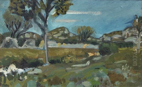 Paysage Des Environs De Graveson Oil Painting by Auguste Chabaud