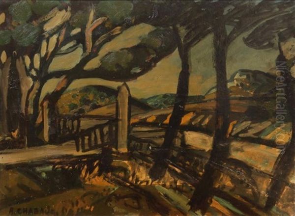 Paysage Et Pinede Oil Painting by Auguste Chabaud