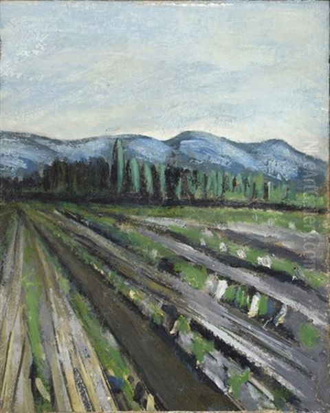 Les Sillons, Circa 1909 Oil Painting by Auguste Chabaud