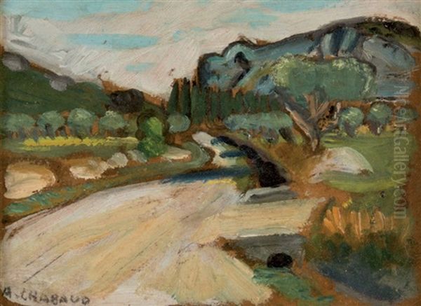 Route Aux Environs Du Mas De Martin Oil Painting by Auguste Chabaud