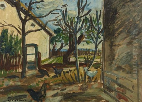 Vue D'un Poulailler Oil Painting by Auguste Chabaud