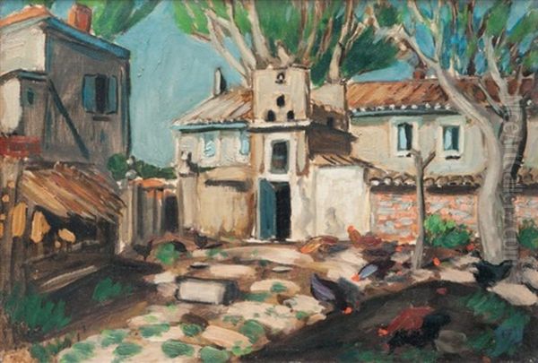 La Basse Cour Oil Painting by Auguste Chabaud