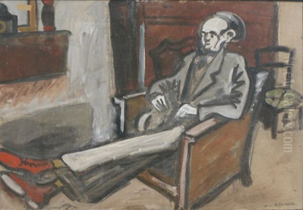 Personnage Dans Le Mas Oil Painting by Auguste Chabaud