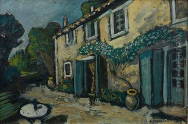 Devant La Maison A Graveson Oil Painting by Auguste Chabaud