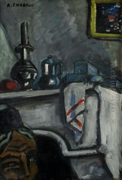 La Cheminee A Graveson Oil Painting by Auguste Chabaud