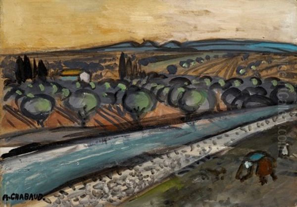 Mazet Dans Les Oliviers, Petites Routes D'eygalieres Oil Painting by Auguste Chabaud