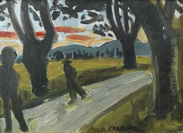 Sur La Route Oil Painting by Auguste Chabaud