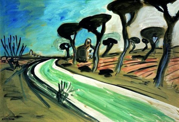 Chapelle Dans Les Pins Oil Painting by Auguste Chabaud