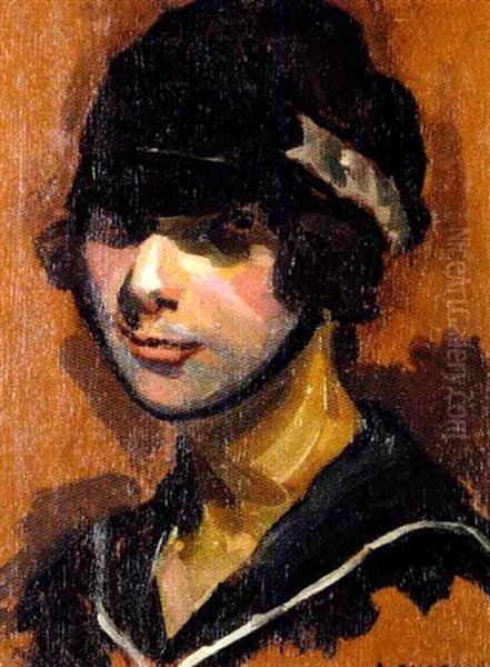 Portrait De Femme Oil Painting by Auguste Chabaud