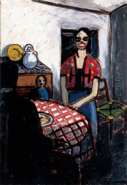 Interieur A La Cuisine Oil Painting by Auguste Chabaud