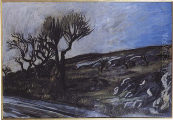 Oliviers Dans La Montagnette Oil Painting by Auguste Chabaud