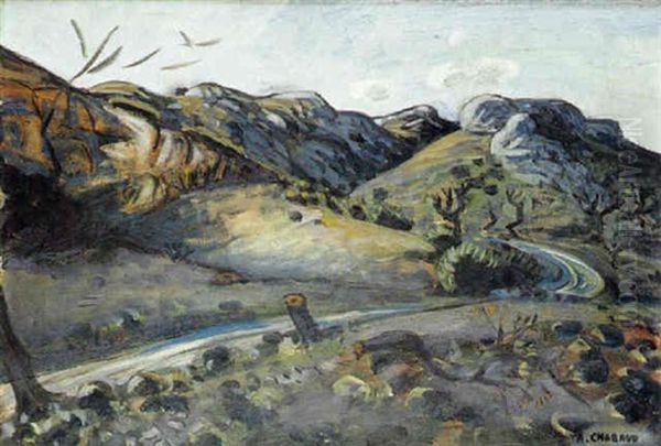 Route En Provence Oil Painting by Auguste Chabaud