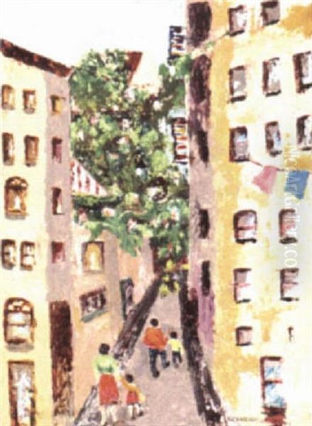 City Street Oil Painting by Auguste Chabaud