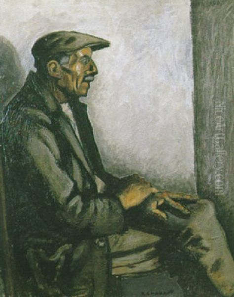 Portrait De Paysan De Profil Oil Painting by Auguste Chabaud