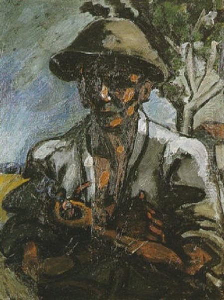 Paysan A La Pipe Oil Painting by Auguste Chabaud