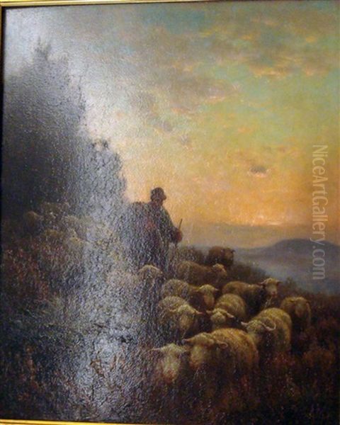 Le Berger Oil Painting by Jean-Ferdinand Chaigneau