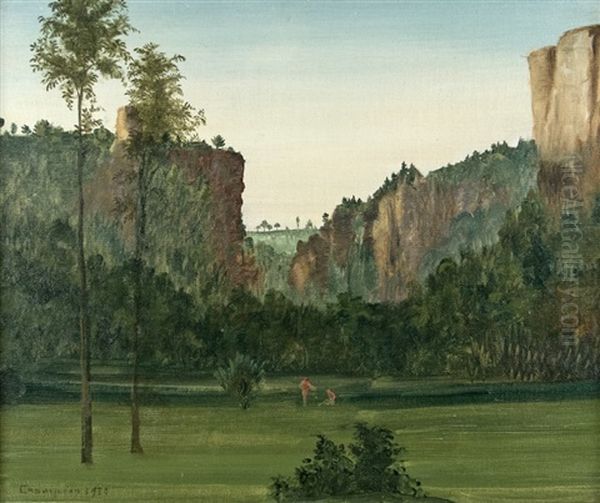 Romantic Landscape Oil Painting by Theodore Champion