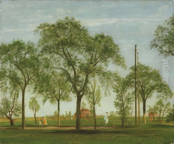 Landstrase Im Fruhling Oil Painting by Theodore Champion