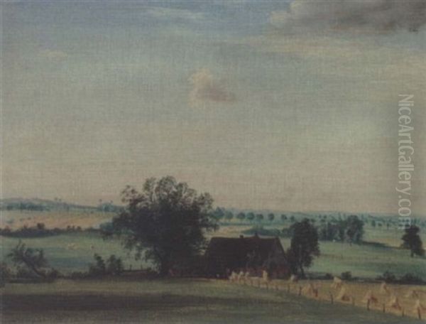 Bauernhof / Niederrheinische Landschaft Oil Painting by Theodore Champion