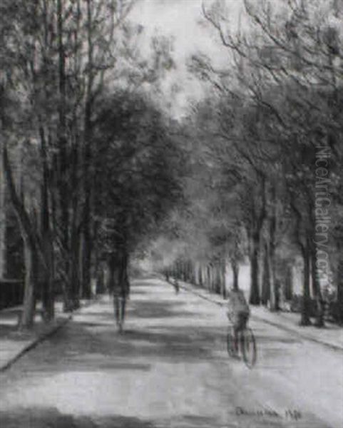 Allee Mit Reiter Oil Painting by Theodore Champion