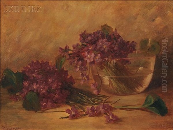 Still Life With Violets Oil Painting by Benjamin Champney