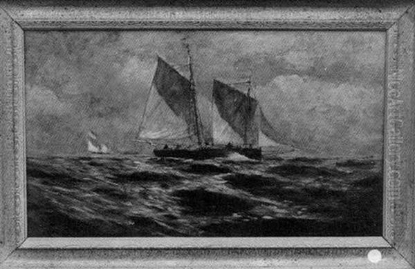 Ships At Sea Oil Painting by Carlton Theodore Chapman