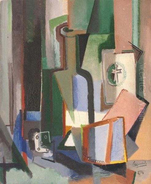Nature Morte A L'as De Trefle Oil Painting by Jules (Youla) Chapoval