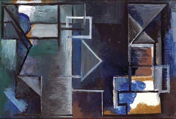 Composition Cubiste Oil Painting by Jules (Youla) Chapoval
