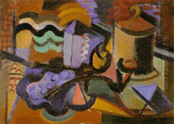 Nature Morte Aux Raisins Oil Painting by Youla, Jules Chapoval