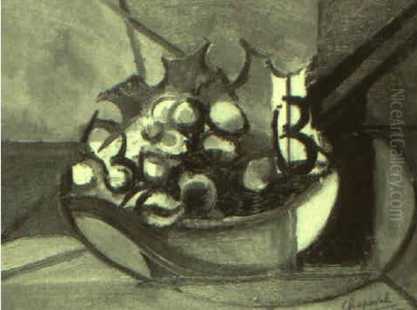 Coupe Avec Raisin Oil Painting by Jules (Youla) Chapoval