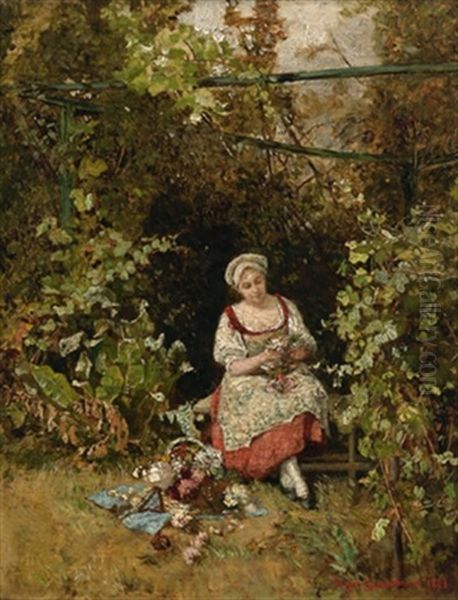 Im Garten Oil Painting by Hugo Charlemont