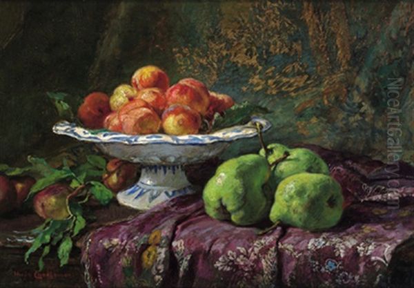 Fruchtestilleben Oil Painting by Hugo Charlemont
