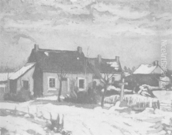 Hameau Enneige Oil Painting by Louis Charlot
