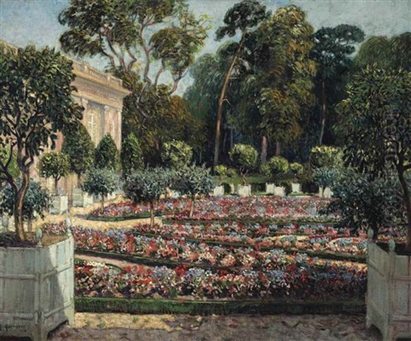 Les Jardins De Chateau Bagatelle Oil Painting by Raymond Louis Charmaison