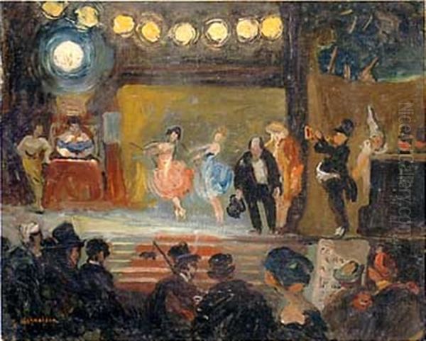 Les Marais (+ Le French Cancan, Larger; 2 Works) Oil Painting by Raymond Louis Charmaison