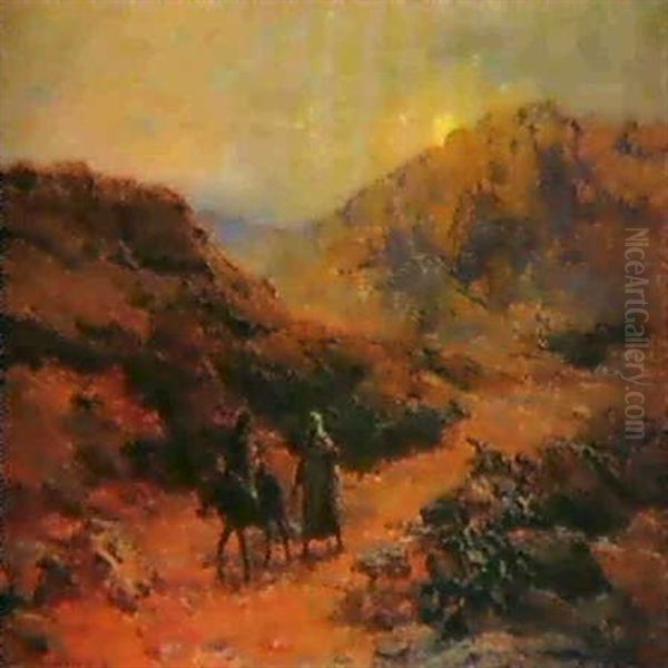 Paysage D'egypte, 1895 Oil Painting by Albert Charpentier