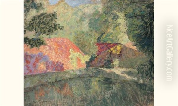 Les Toits Rouges Oil Painting by Victor Charreton