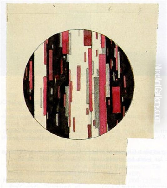 Design For Porcelain With Horizontal Stripes Oil Painting by Ilya Chashnik