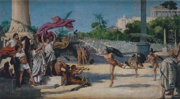 Juegos Olimpicos Oil Painting by Ulpiano Checa y Sanz