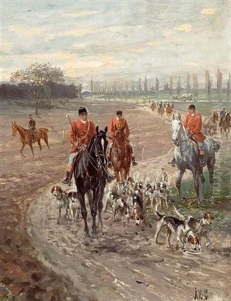 Auf Der Jagd Oil Painting by Jan van Chelminski