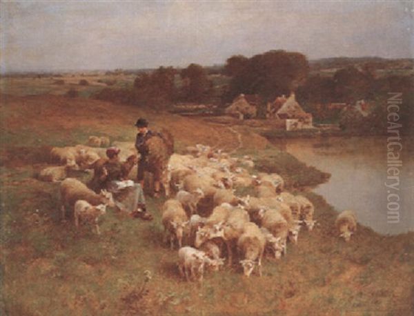The Young Shepherds Oil Painting by Luigi Chialiva