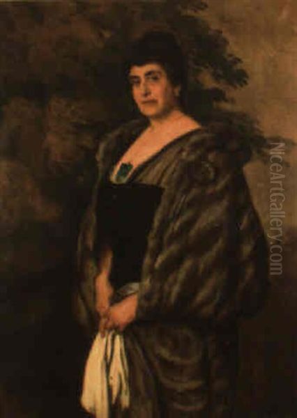Retrato De Dama Oil Painting by Eduardo Chicharro Aguera